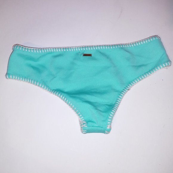 Victoria Secret Swim Bikini Bottom XS Cheeky Hipster Seafoam Glow‎ Aqua Stitched - Picture 7 of 7